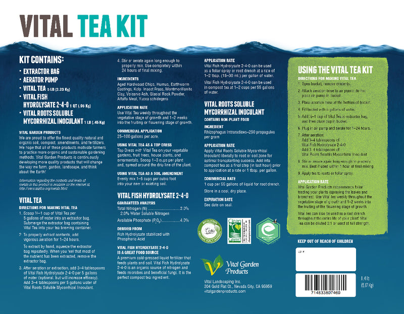 Vital Tea Kit - All-In-One Compost Tea Brewing Kit