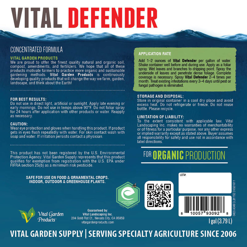 Vital Defender - Pesticide, Miticide, & Fungicide