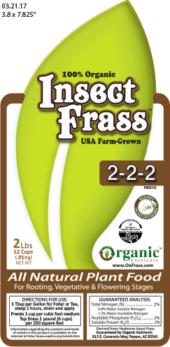Insect Frass 2-2-2 label