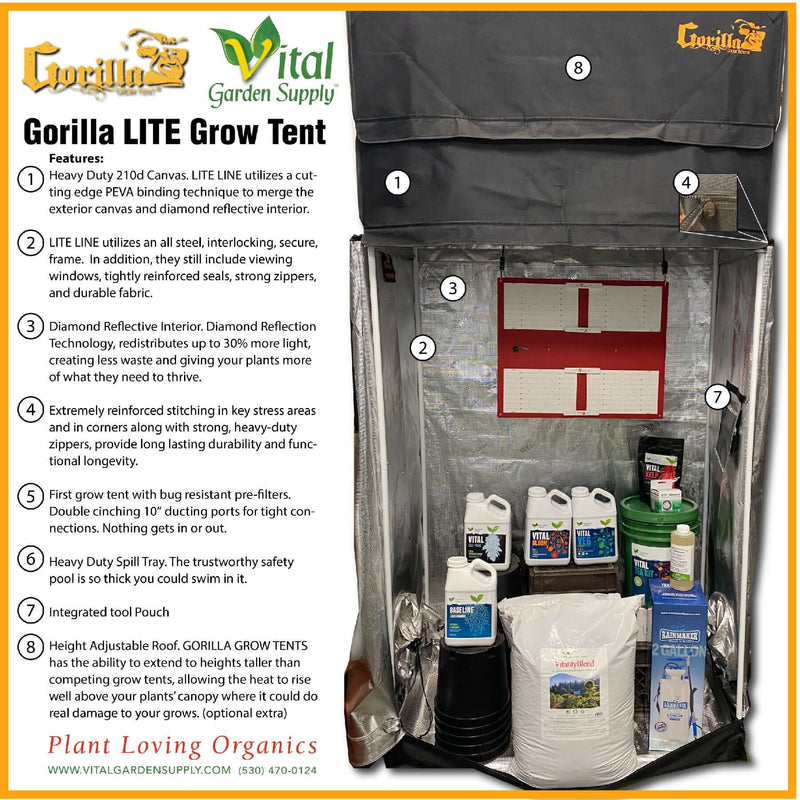 Gorilla LITE Grow tent features