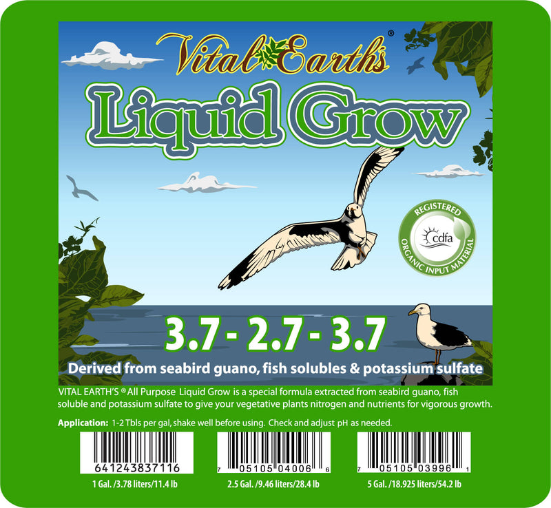 Vital Earth OG Liquid Grow 3.7-2.7-3.7 label