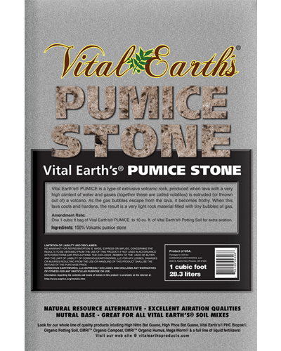 Vital Earth Pumice Stone label