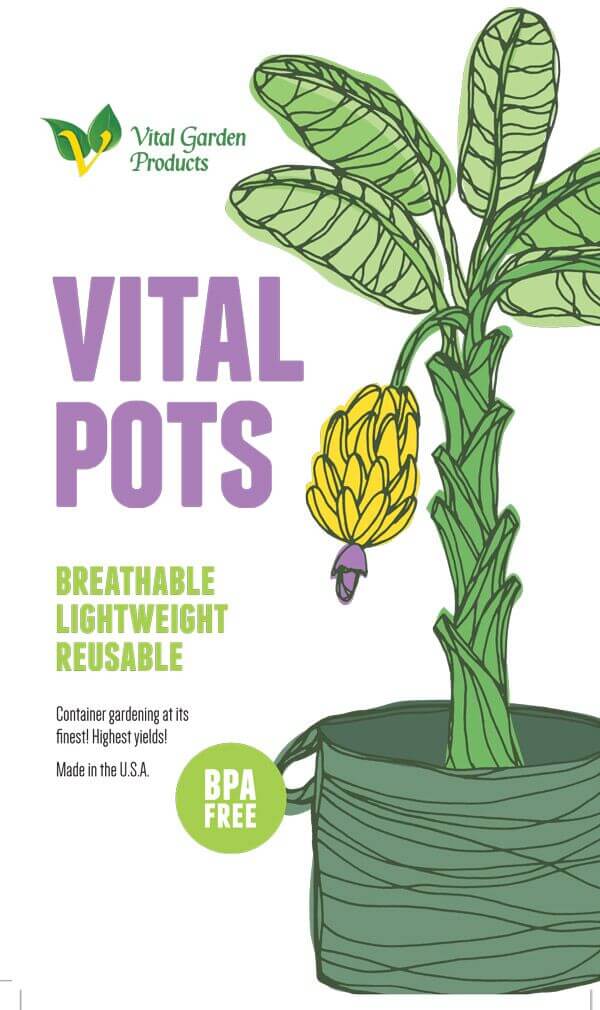Vital Garden Products Vital Pots label